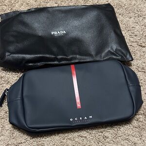 Prada Black and Red Men's Toiletry Bag